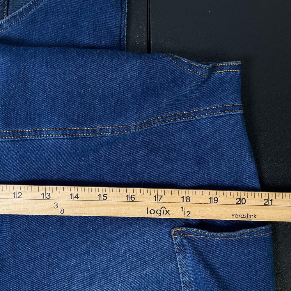 Halara Jumpsuit Women Large Blue Cotton Blend Wide Leg Stretch V-Neck Minimalist - Picture 6 of 10